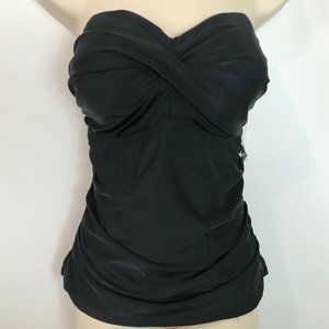 NWT Body Glove St. Tropez Small Black Tankini Top D cup sweetheart neckline B